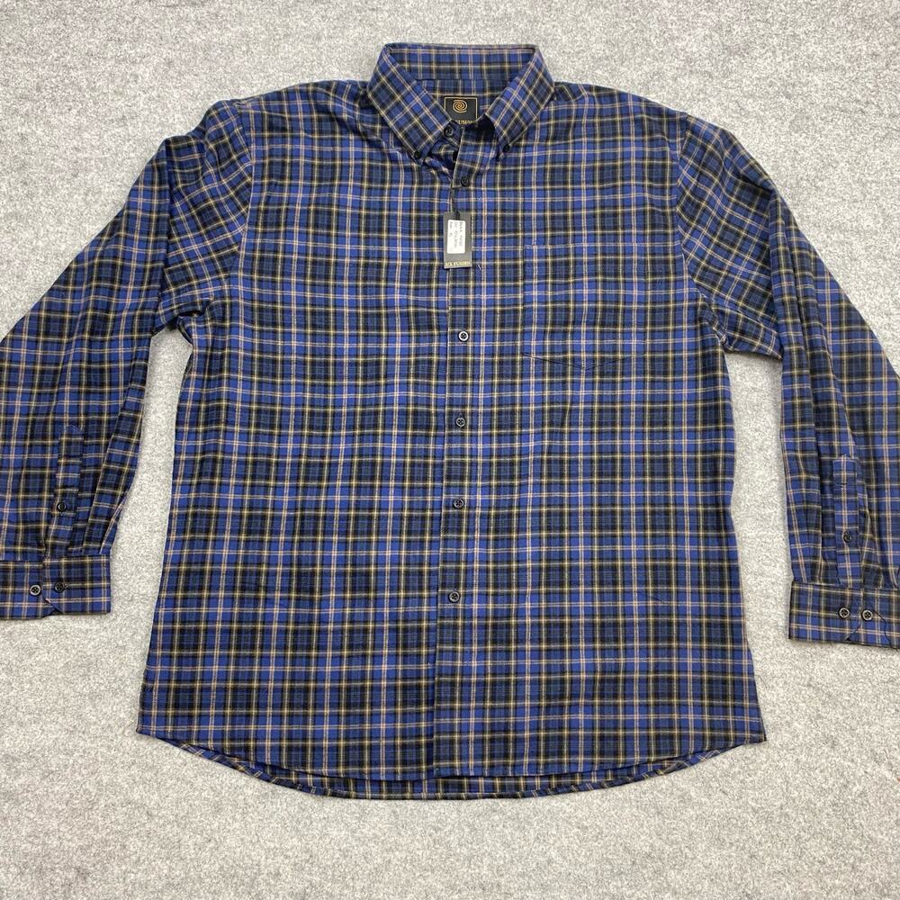 F/X fusion shirt mens XL button down plaid flannel‎ country logging blue collar